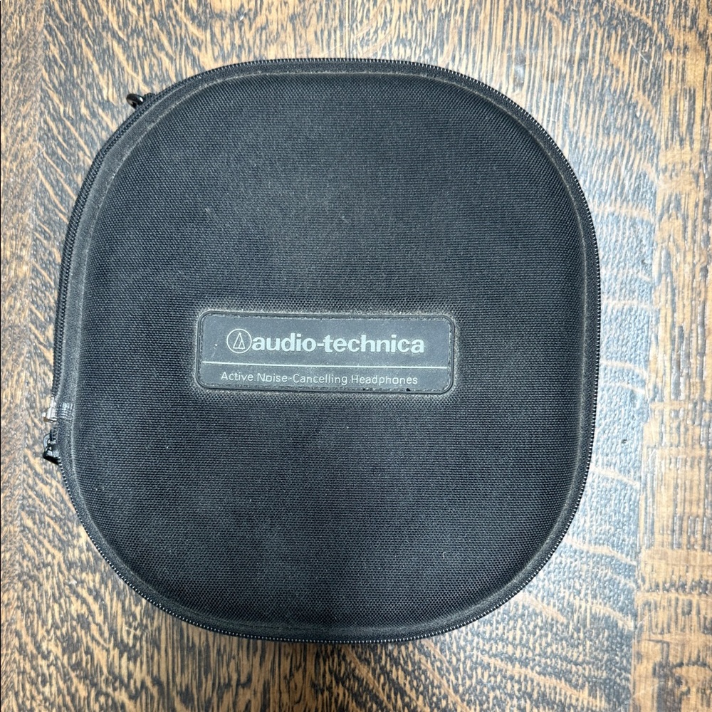 Audio Technica Black Headphones & Protective Case